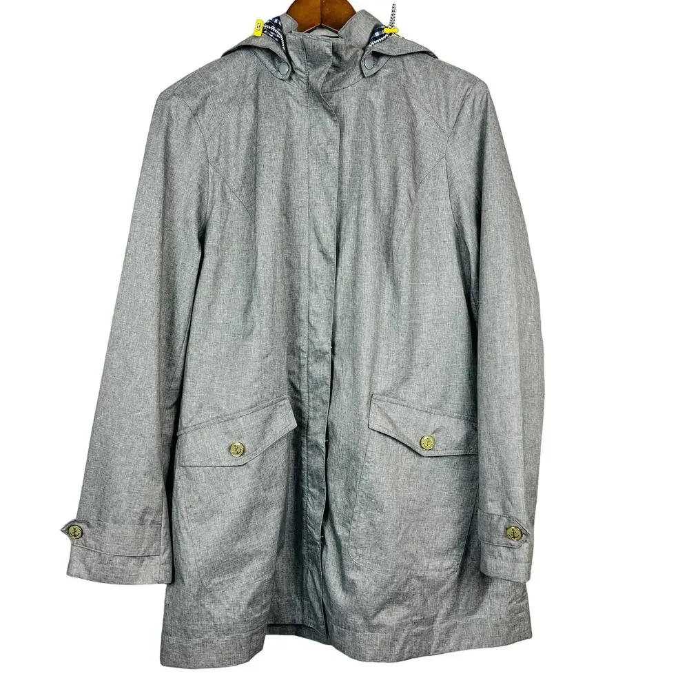 Charter Club Lightweight Anorak Coat Zip and Snap Grey Jacket - M